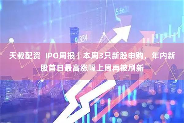 天载配资  IPO周报｜本周3只新股申购，年内新股首日最高涨幅上周再被刷新