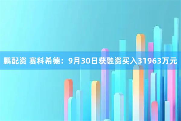 鹏配资 赛科希德：9月30日获融资买入31963万元